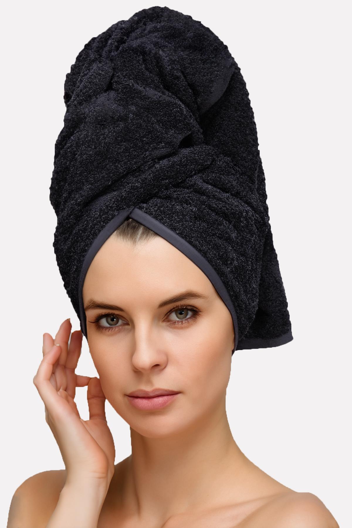 Spor Fitness Havlusu %100 Pamuk 90x50 cm Siyah 