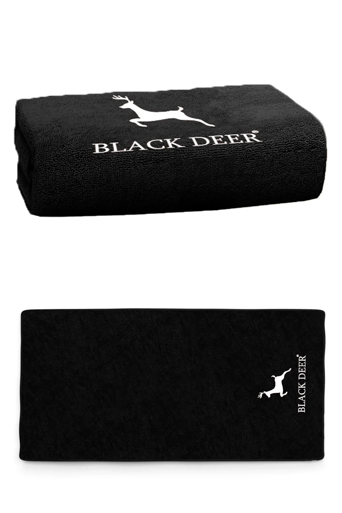 Spor Fitness Havlusu %100 Pamuk 90x50 cm Siyah 