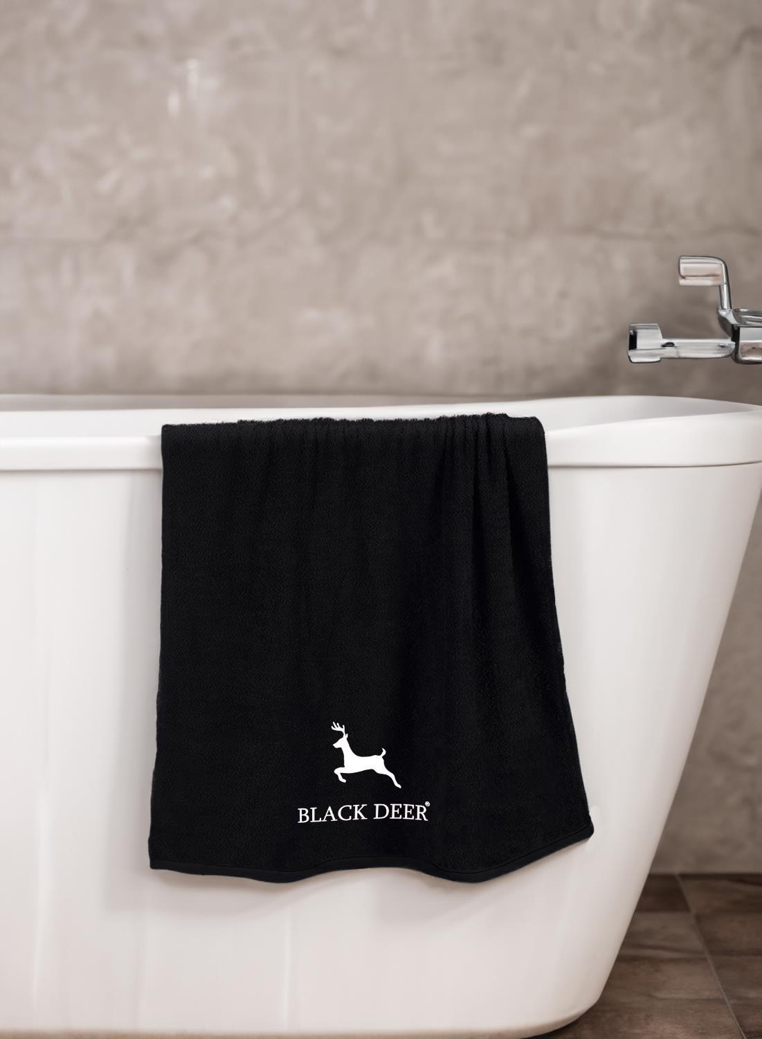 Spor Fitness Havlusu %100 Pamuk 90x50 cm Siyah 