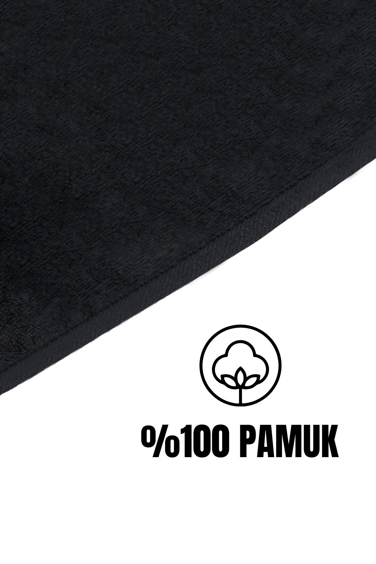 Spor Fitness Havlusu %100 Pamuk 90x50 cm Siyah 