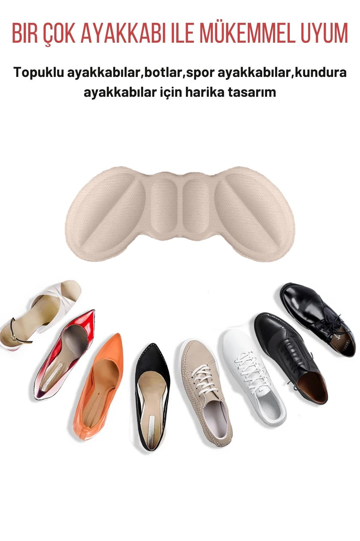 T20 Ayakkabı Topuk Vurma Önleyici Ve Daraltma Pedi Ayakkabı Topuk Koruyucu Aparat 2 Çift