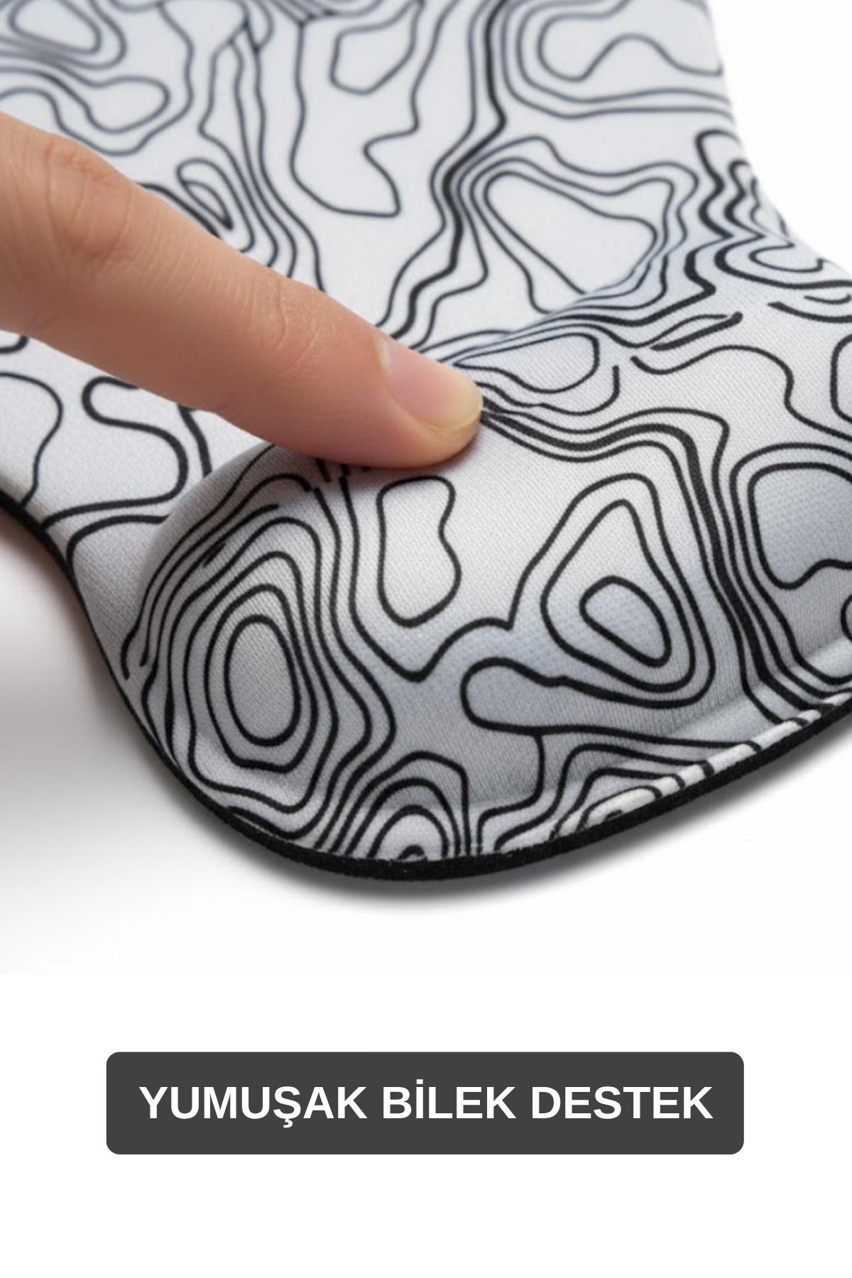TopoWave Bilek Destekli Mouse Pad Ergonomik Kaymaz Taban Mouse Pad , Bilek Koruyucu Dijital Mouse Pad