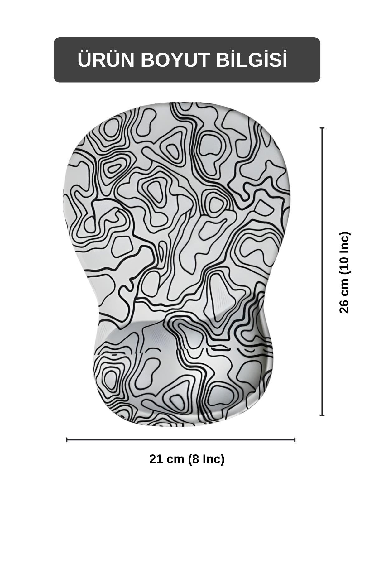 TopoWave Bilek Destekli Mouse Pad Ergonomik Kaymaz Taban Mouse Pad , Bilek Koruyucu Dijital Mouse Pad
