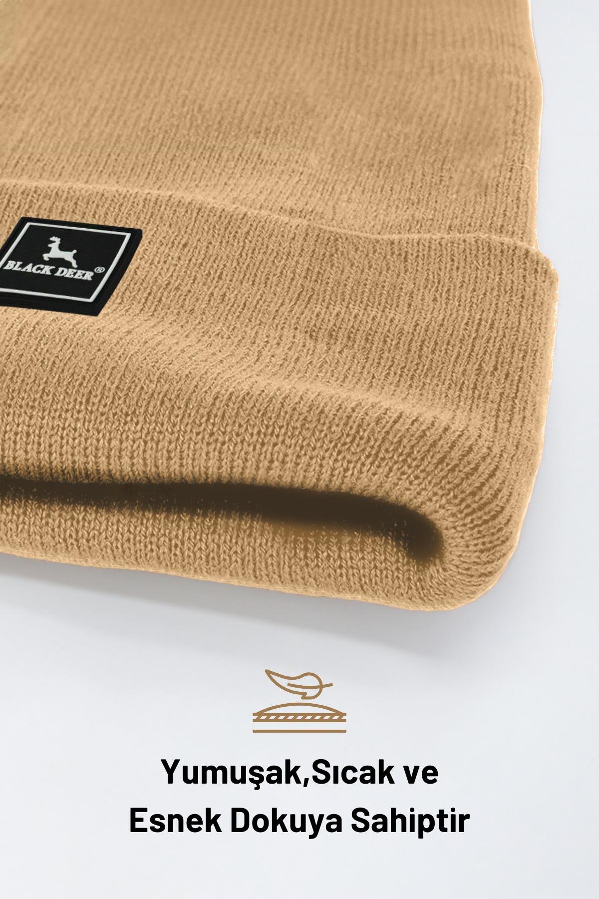 Unisex Kışlık Bere Şapka Düz Logolu Yumuşak Triko Basic Akrilik Beanie
