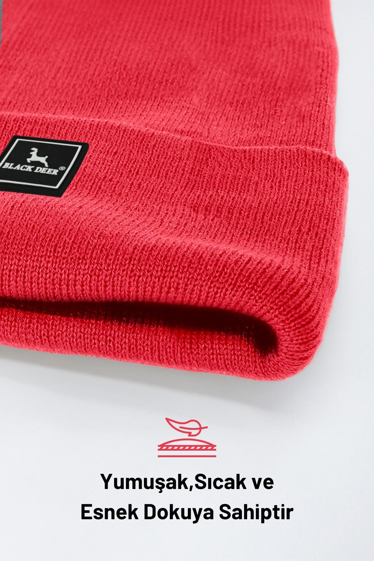 Unisex Kışlık Bere Şapka Düz Logolu Yumuşak Triko Basic Akrilik Beanie