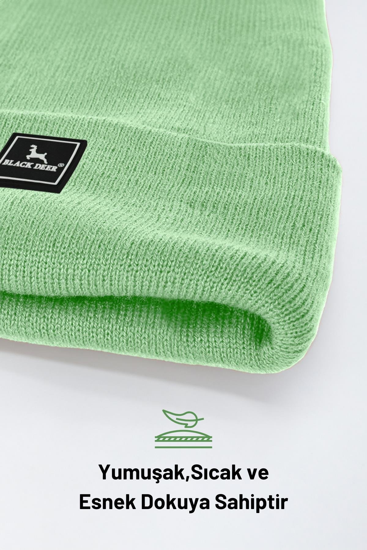 Unisex Kışlık Bere Şapka Düz Logolu Yumuşak Triko Basic Akrilik Beanie