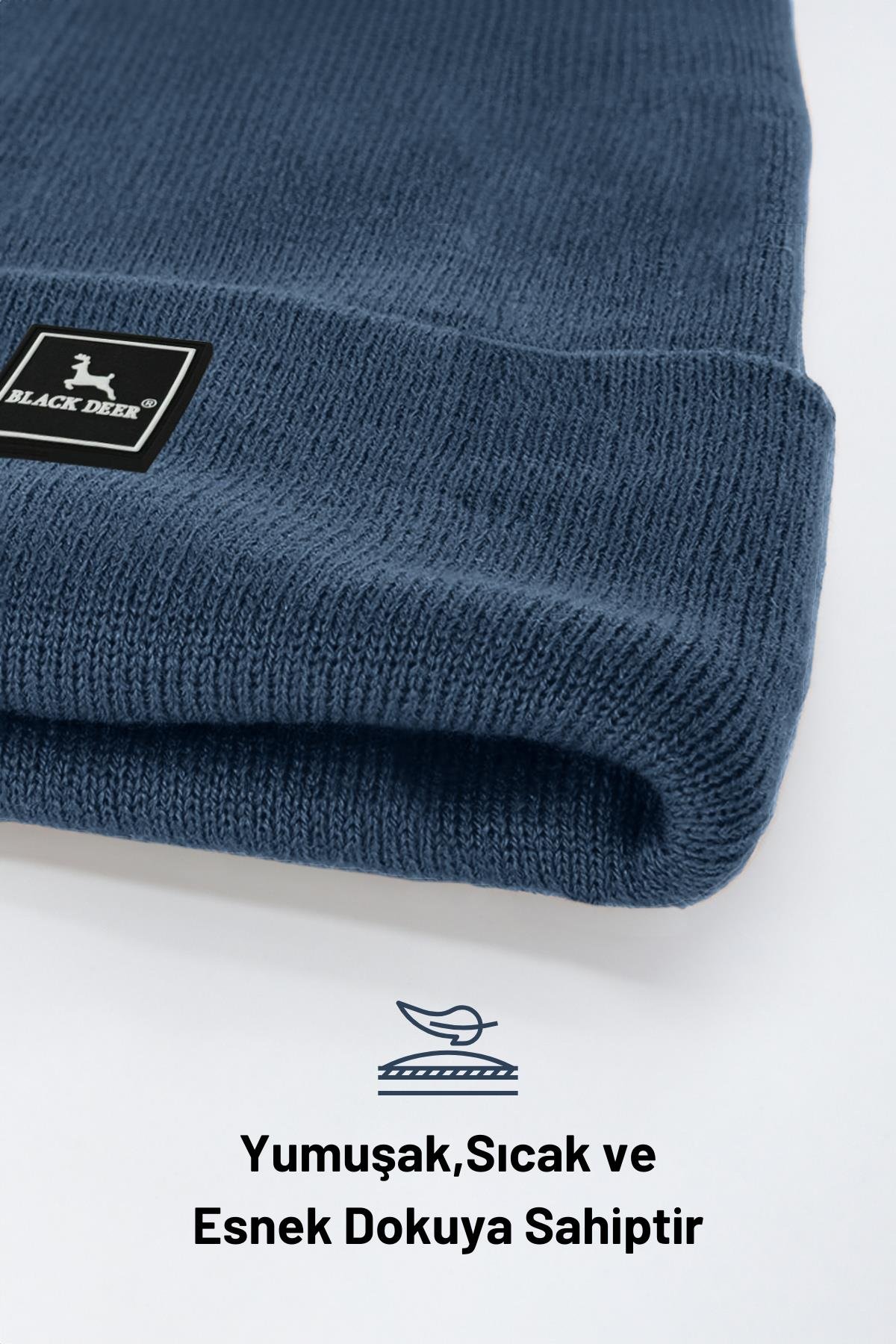 Unisex Kışlık Bere Şapka Düz Logolu Yumuşak Triko Basic Akrilik Beanie