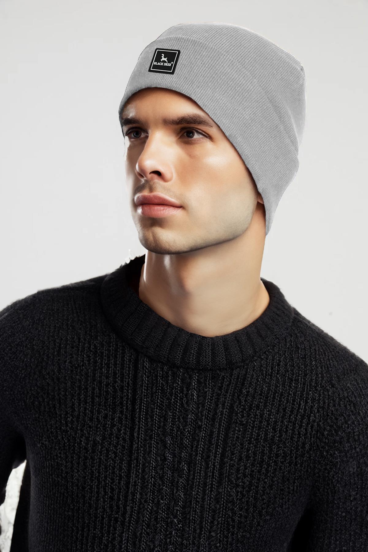 Unisex Kışlık Bere Şapka Düz Logolu Yumuşak Triko Basic Akrilik Beanie