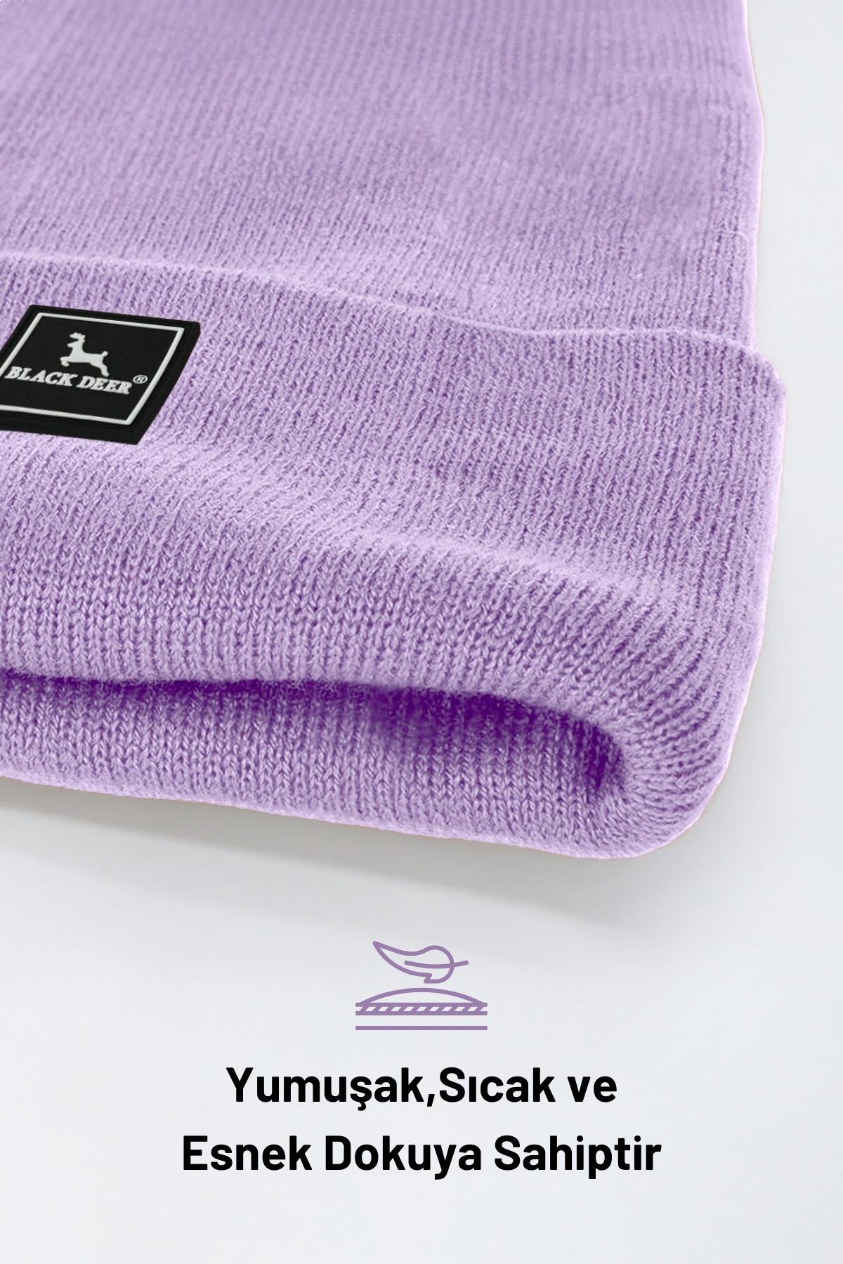 Unisex Kışlık Bere Şapka Düz Logolu Yumuşak Triko Basic Akrilik Beanie