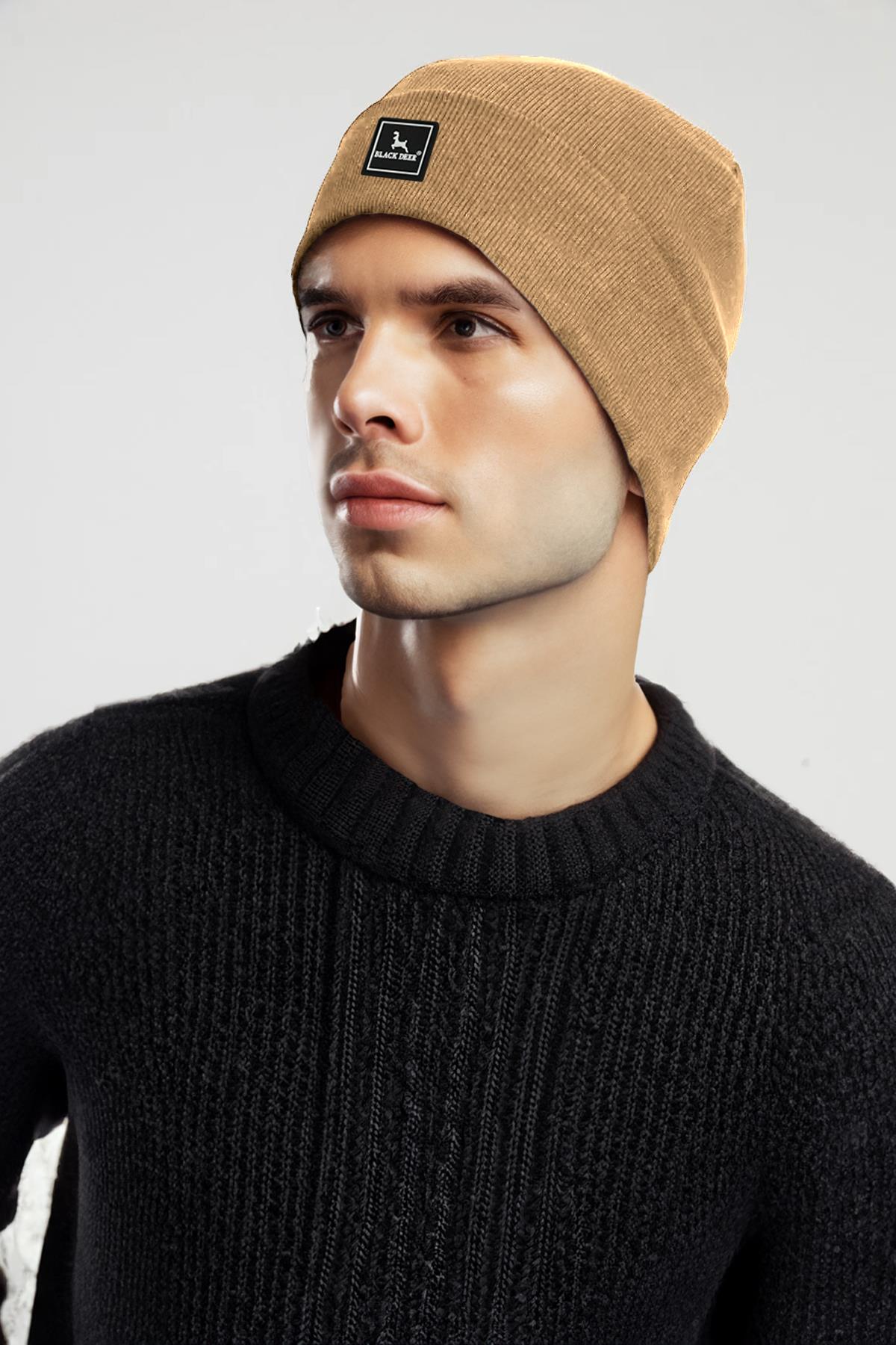 Unisex Kışlık Bere Şapka Düz Logolu Yumuşak Triko Basic Akrilik Beanie