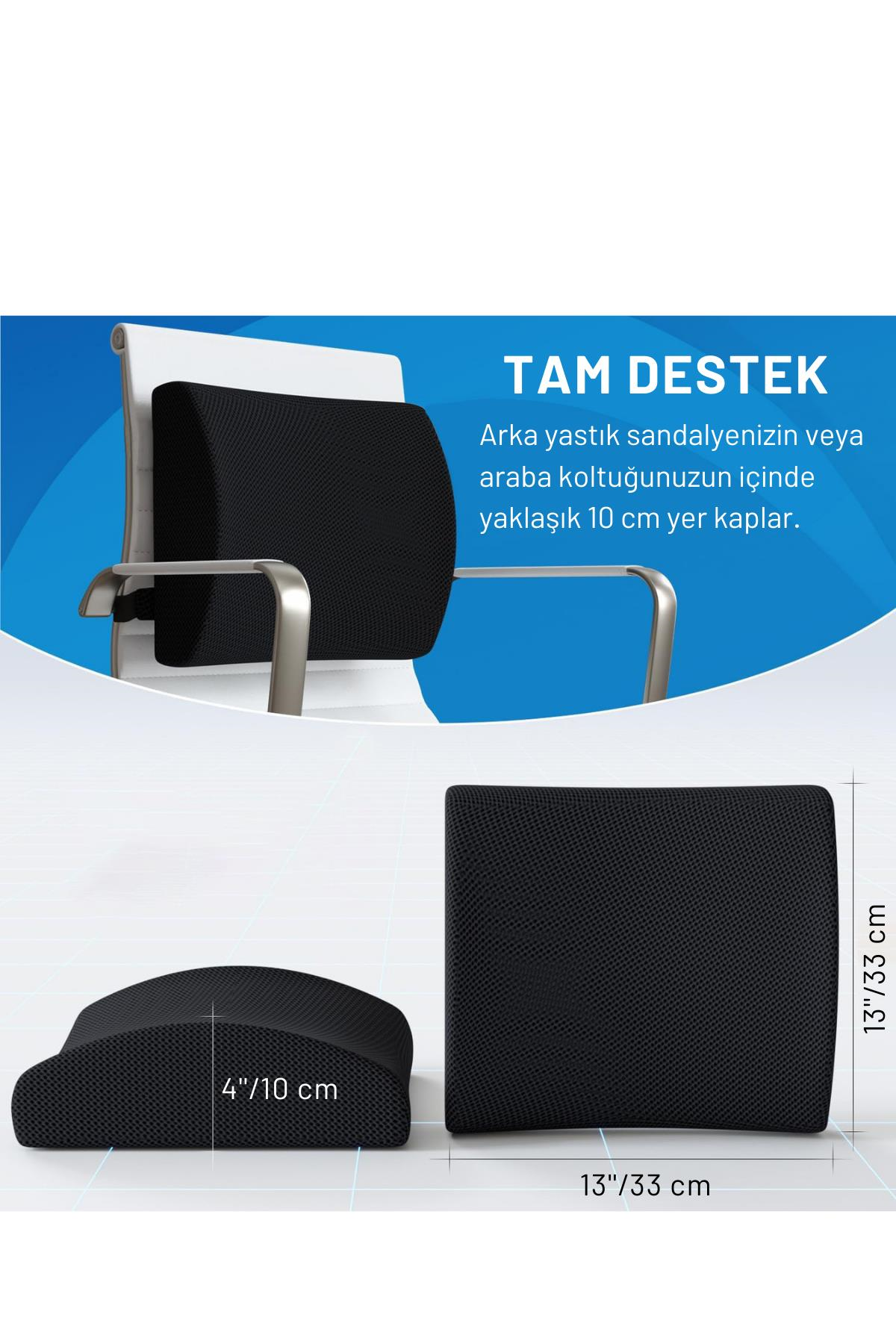 Visco Bel Destek Yastığı Memory Foam Dik Duruş Ortopedik Yastık Omurga Yastığı Ortopedik Sırt Destek Minderi