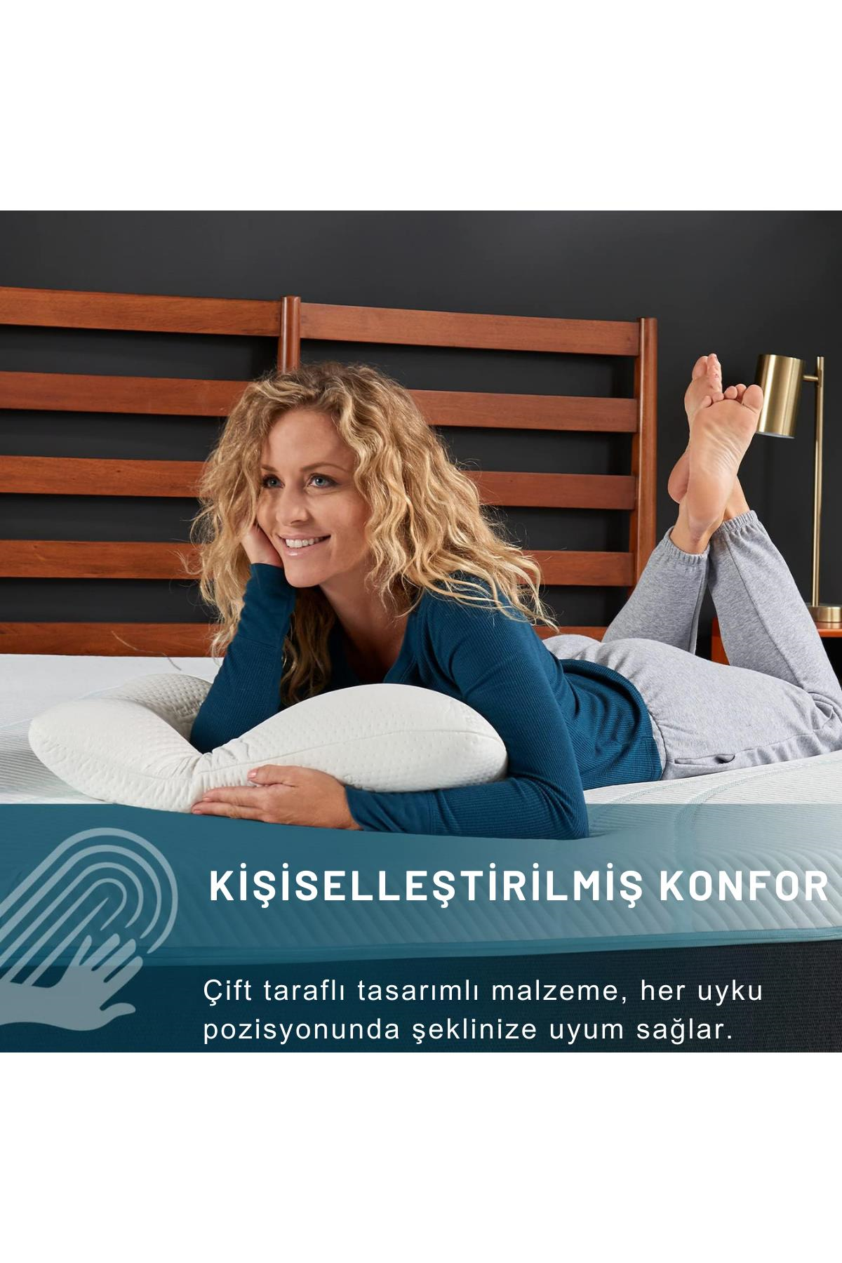 Visco Yastık Memory Foam Boyun Yastığı Hafızalı Ortopedik Yastık 60x40x15 cm