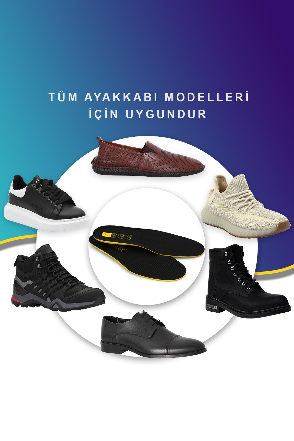 X15 Yumuşak Ortopedik Tabanlık,Rahat Tabanlık,Konfor Tabanı,Spor Tabanlığı,İç Taban,Kadın,Erkek,Siyah