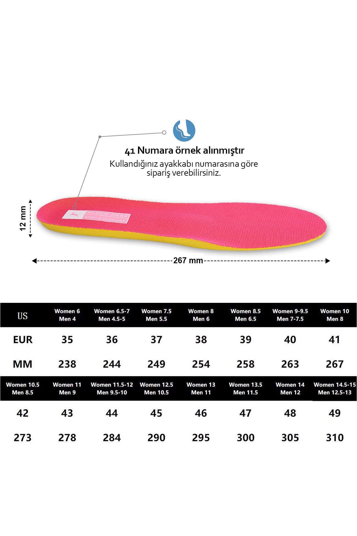 X15 Yumuşak Ortopedik Tabanlık,Rahat Tabanlık,Konfor Tabanı,Spor Tabanlığı,İç Taban,Kadın,Pembe