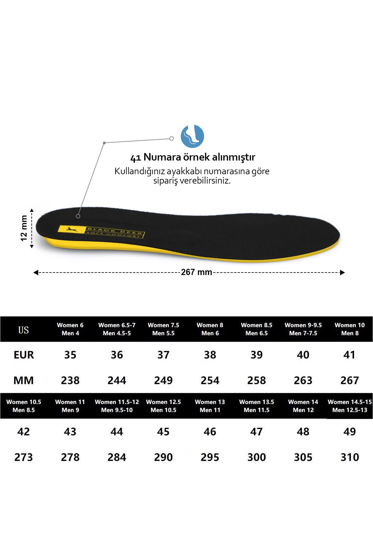X15 Yumuşak Ortopedik Tabanlık,Rahat Tabanlık,Konfor Tabanı,Spor Tabanlığı,İç Taban,Kadın,Erkek,Siyah