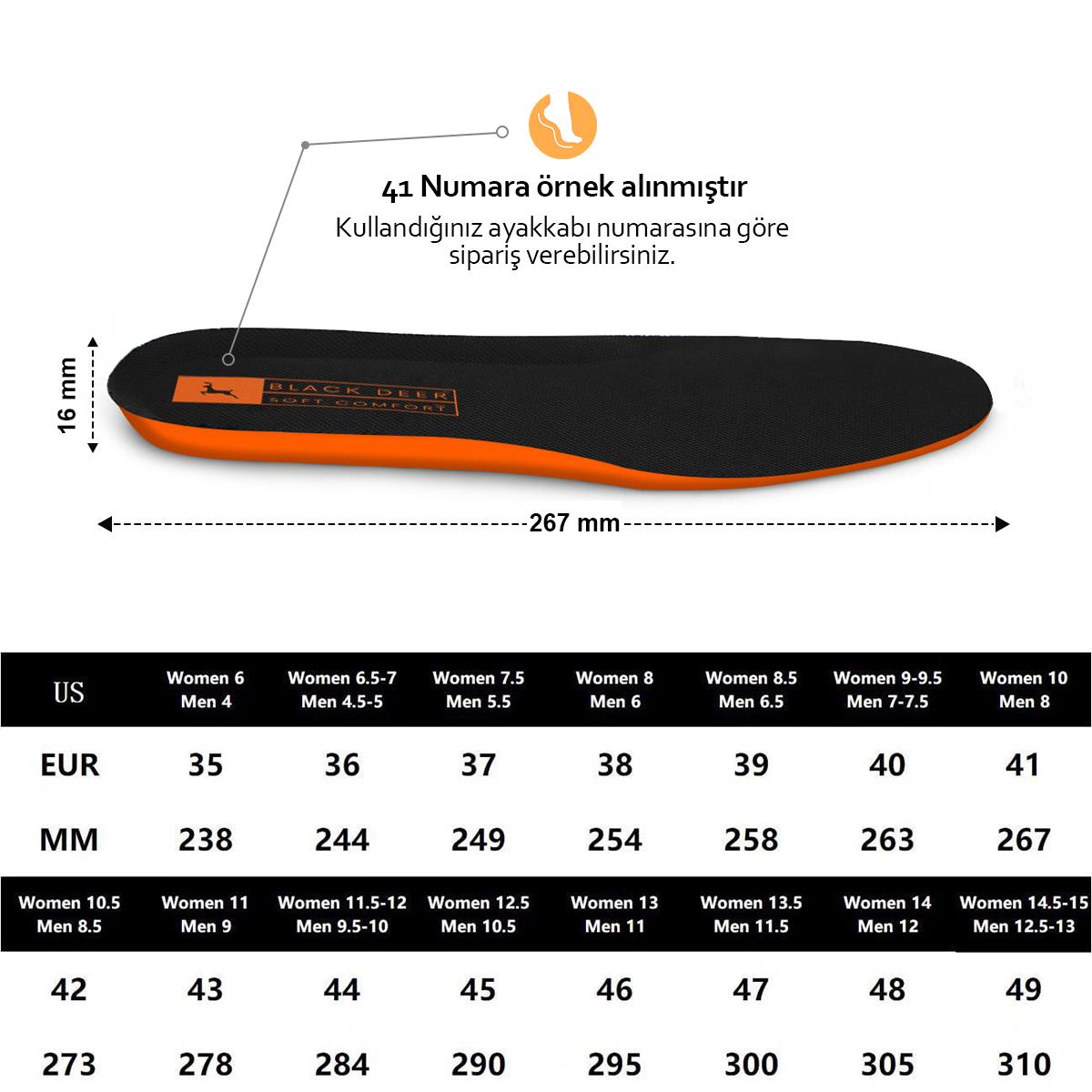 X30 Yumuşak Ortopedik Tabanlık,Rahat Tabanlık,Konfor Tabanı,Spor Tabanlığı,Erkek,Kadın,Siyah