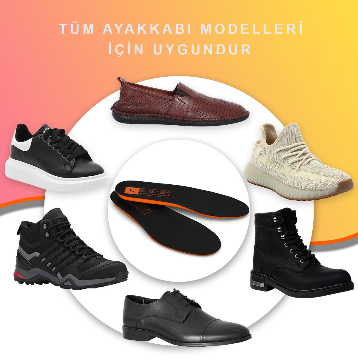 X30 Yumuşak Ortopedik Tabanlık,Rahat Tabanlık,Konfor Tabanı,Spor Tabanlığı,Erkek,Kadın,Siyah
