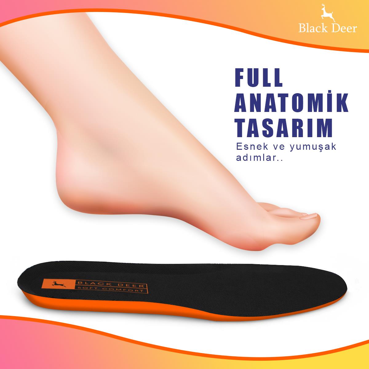 X30 Yumuşak Ortopedik Tabanlık,Rahat Tabanlık,Konfor Tabanı,Spor Tabanlığı,Erkek,Kadın,Siyah