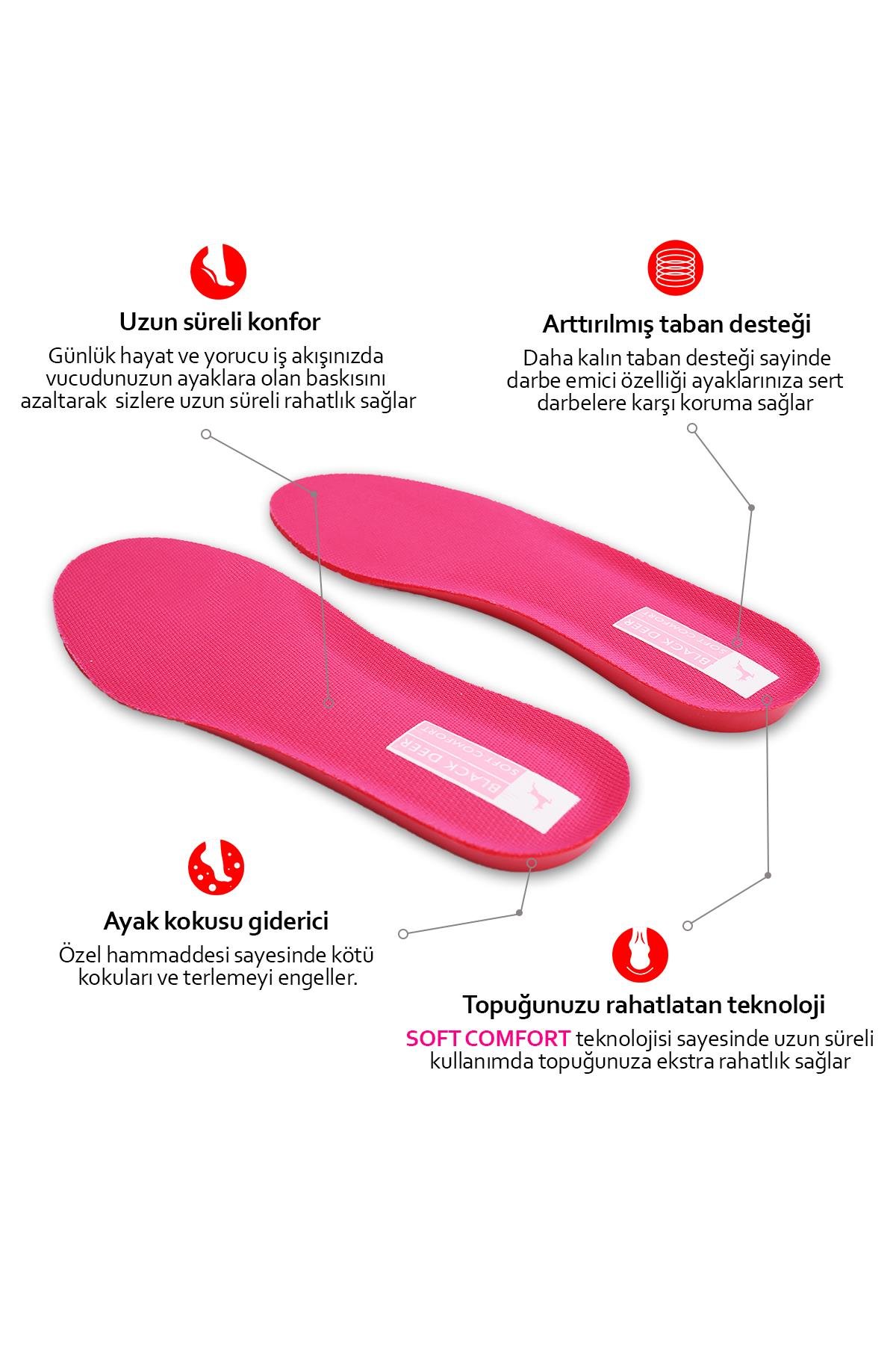 X45 Yumuşak Ortopedik Tabanlık,Rahat Tabanlık,Konfor Tabanı,Spor Tabanlığı,İç Taban,Kadın,Pembe