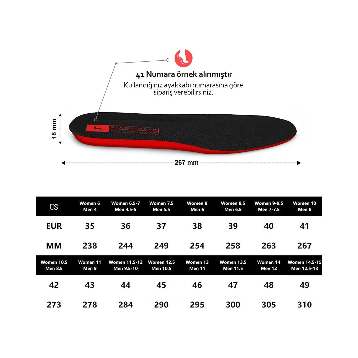 X45 Yumuşak Ortopedik Tabanlık,Rahat Tabanlık,Konfor Tabanı,Spor Tabanlığı,Erkek,Kadın,Siyah