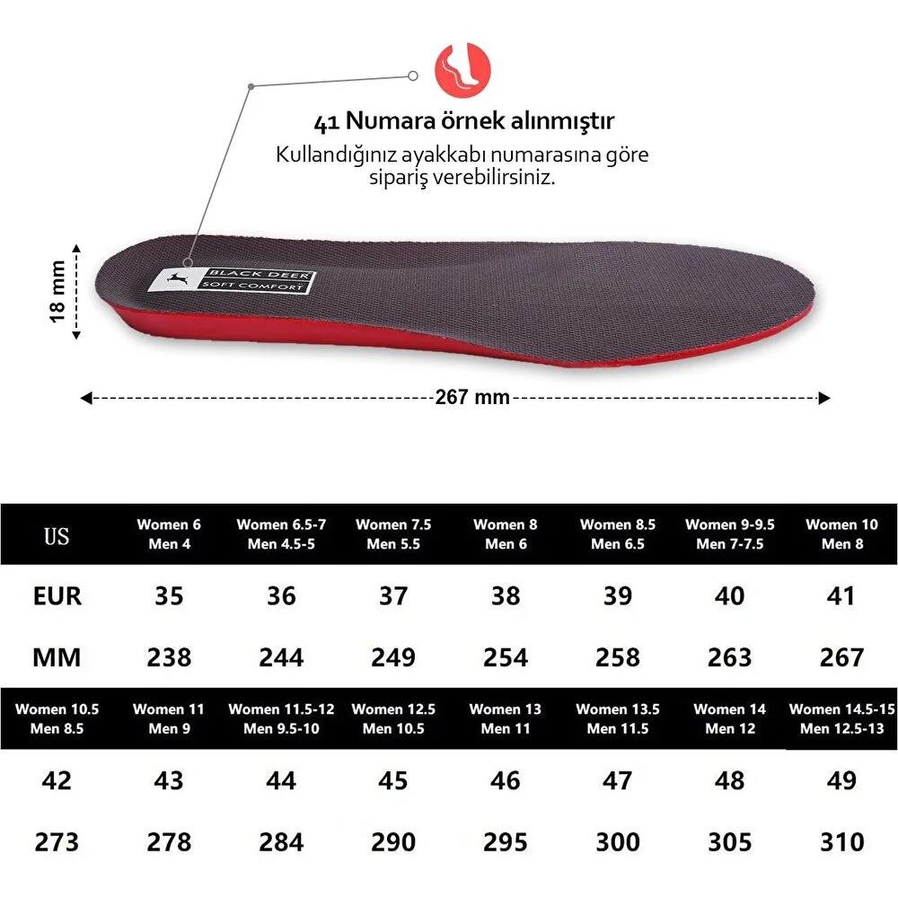 X45 Yumuşak Ortopedik Tabanlık,Rahat Tabanlık,Konfor Tabanı,Spor Tabanlığı,Erkek,Kadın,Gri