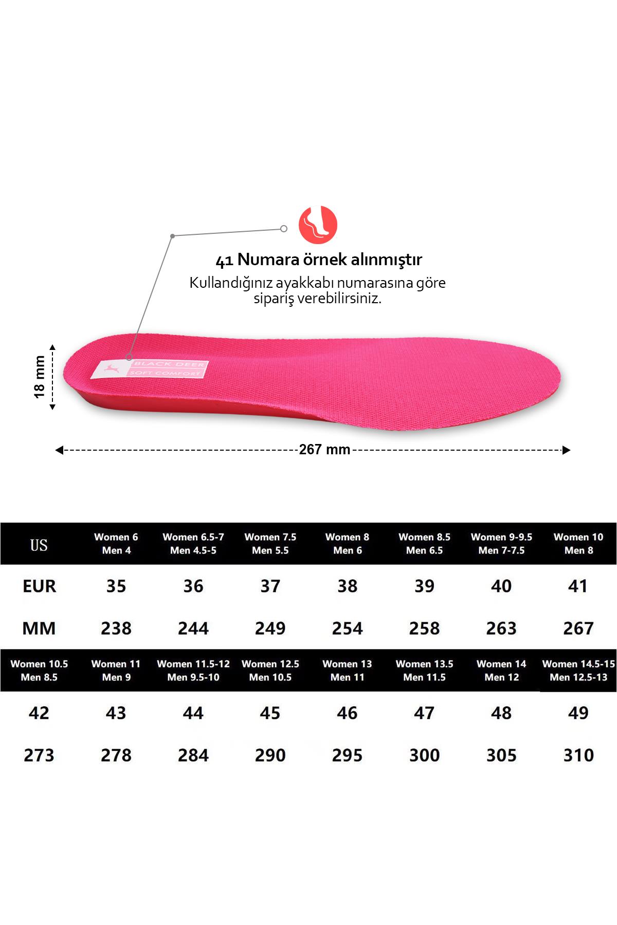 X45 Yumuşak Ortopedik Tabanlık,Rahat Tabanlık,Konfor Tabanı,Spor Tabanlığı,İç Taban,Kadın,Pembe