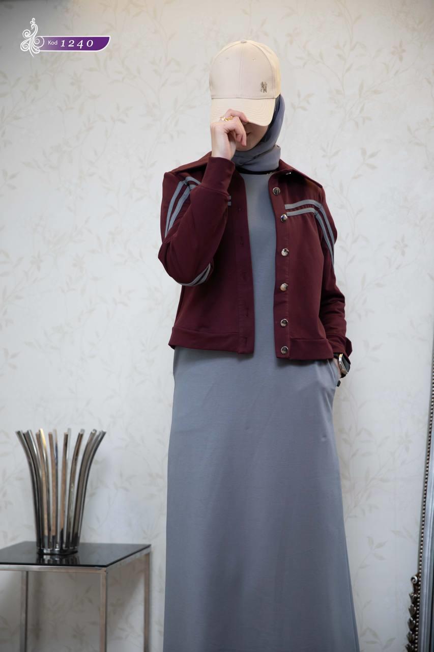   1240 Spor Takım (4mevsim) - Bordo-Gri