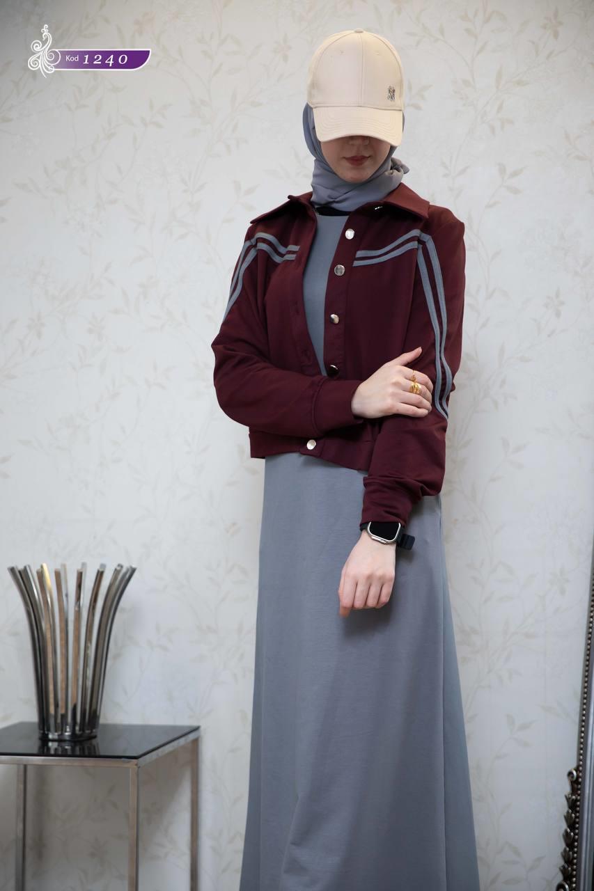   1240 Spor Takım (4mevsim) - Bordo-Gri