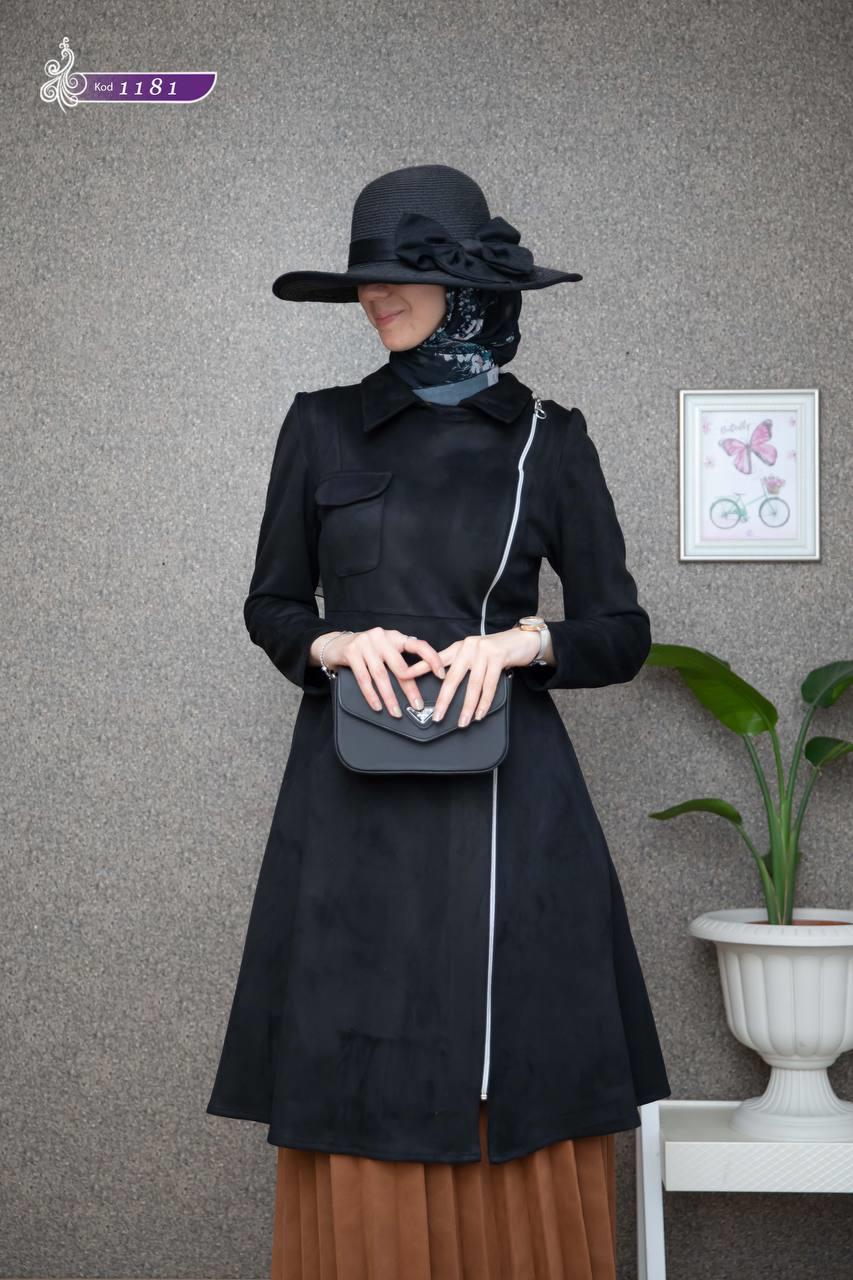 1181 Süet Kap - Siyah