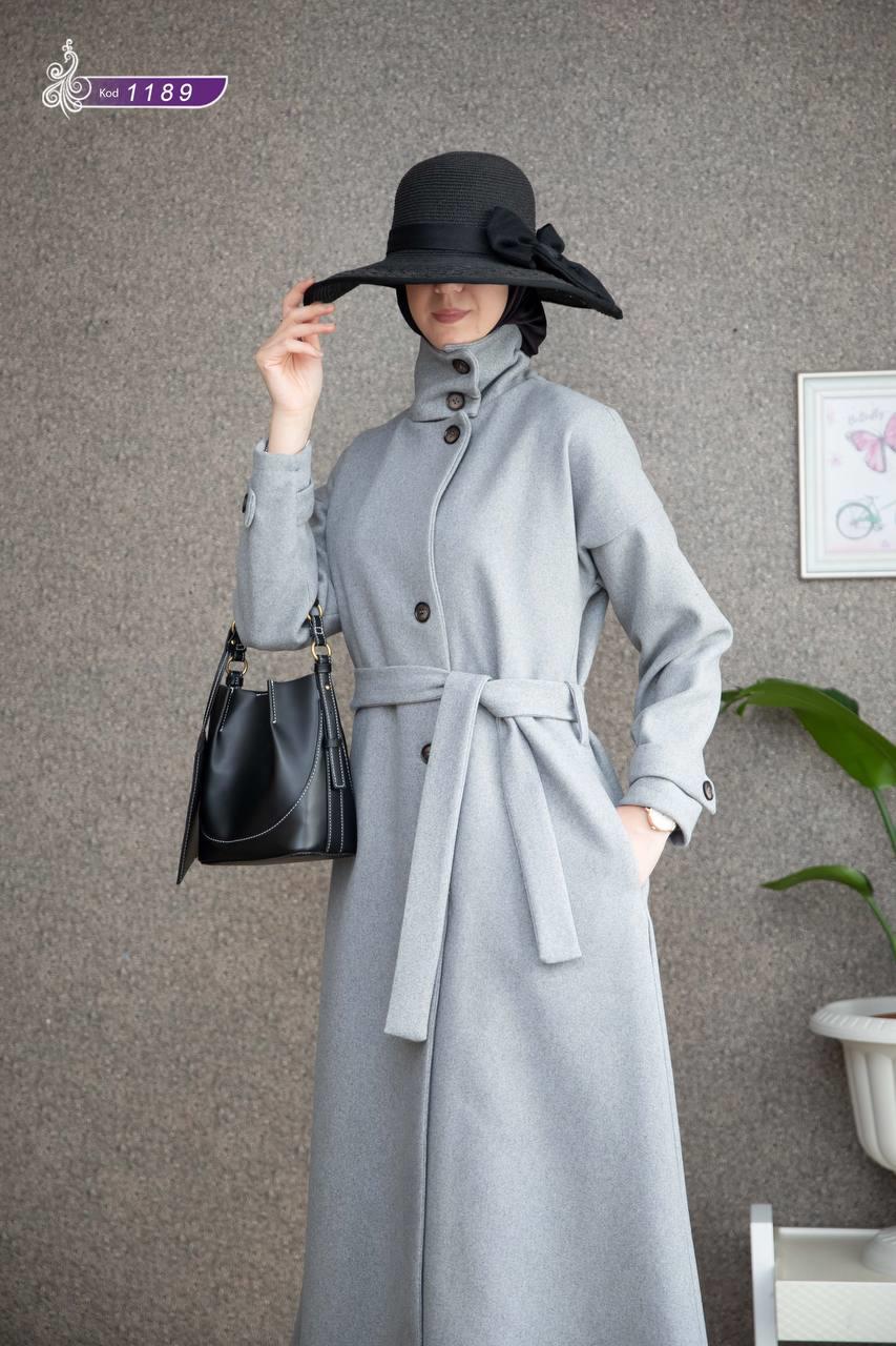 1189 Kaşe Kışlık Kaban - Gri