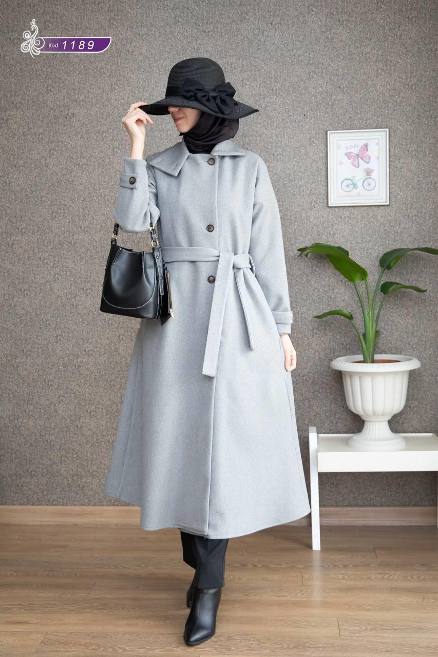 1189 Kaşe Kışlık Kaban - Gri