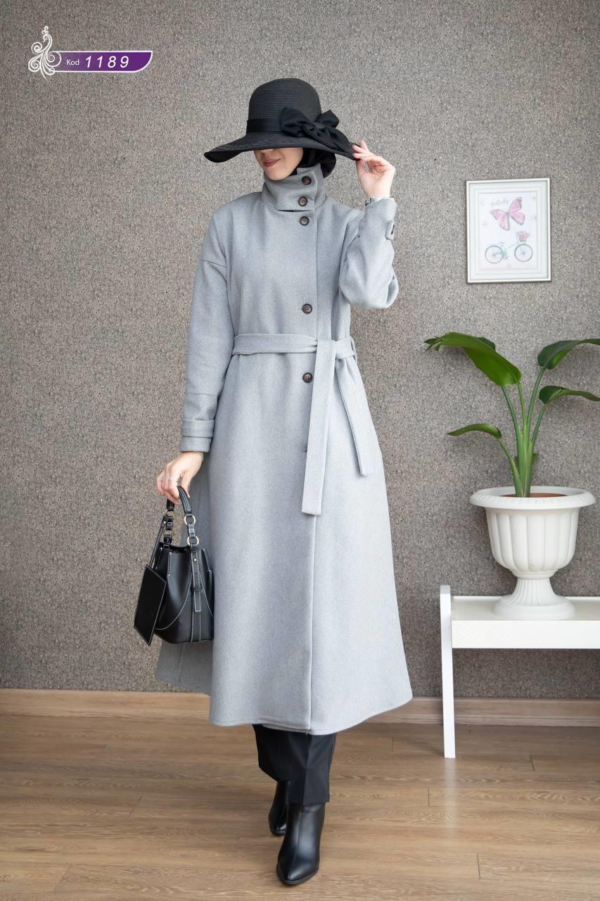 1189 Kaşe Kışlık Kaban - Gri