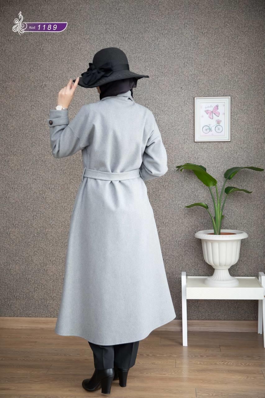 1189 Kaşe Kışlık Kaban - Gri