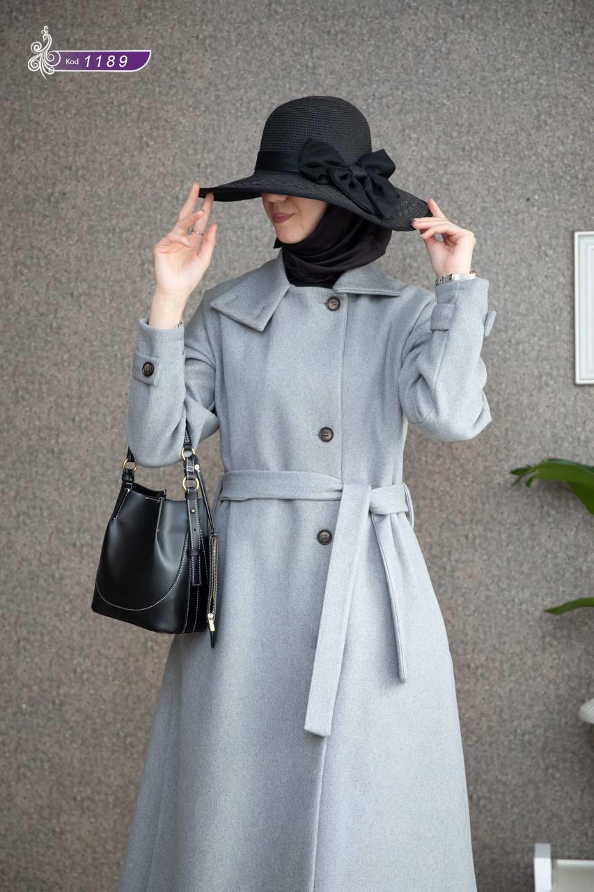 1189 Kaşe Kışlık Kaban - Gri