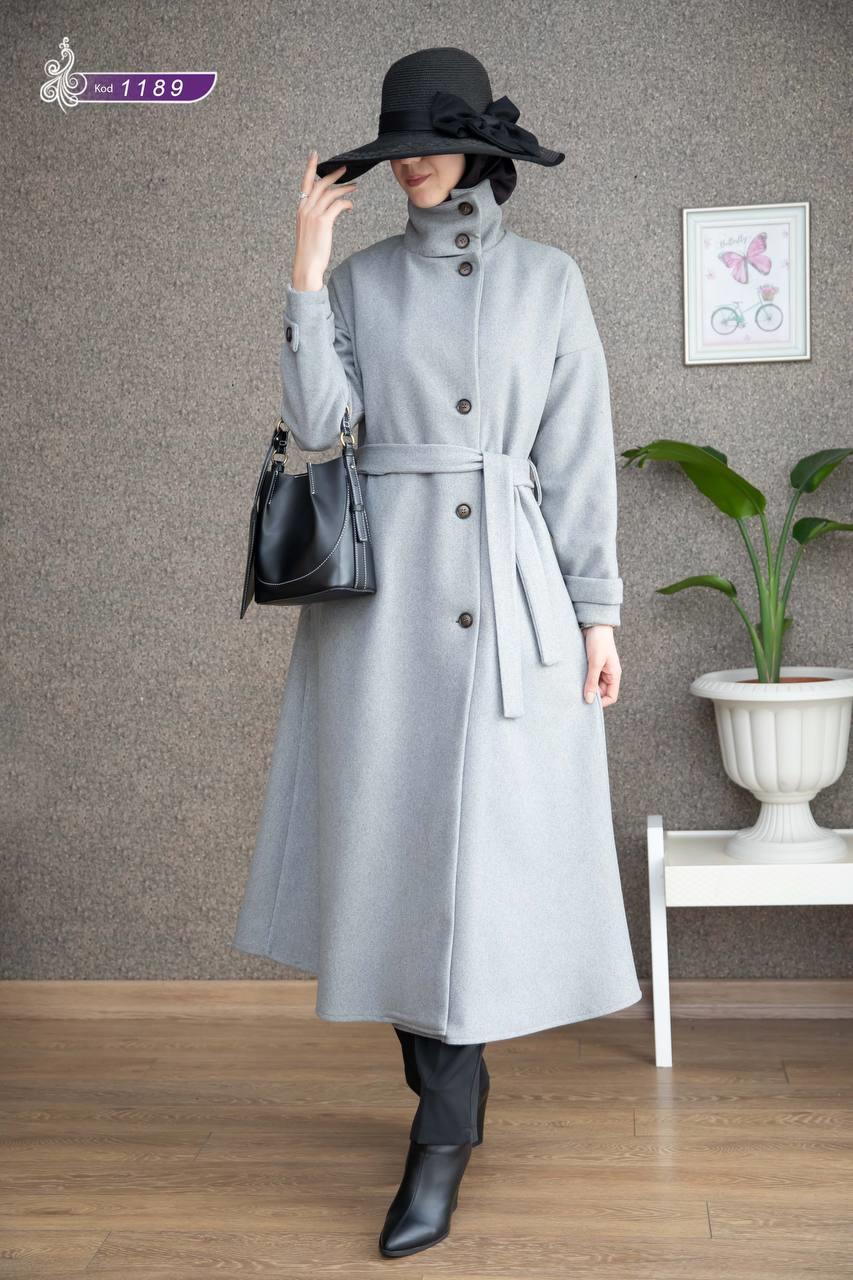 1189 Kaşe Kışlık Kaban - Gri