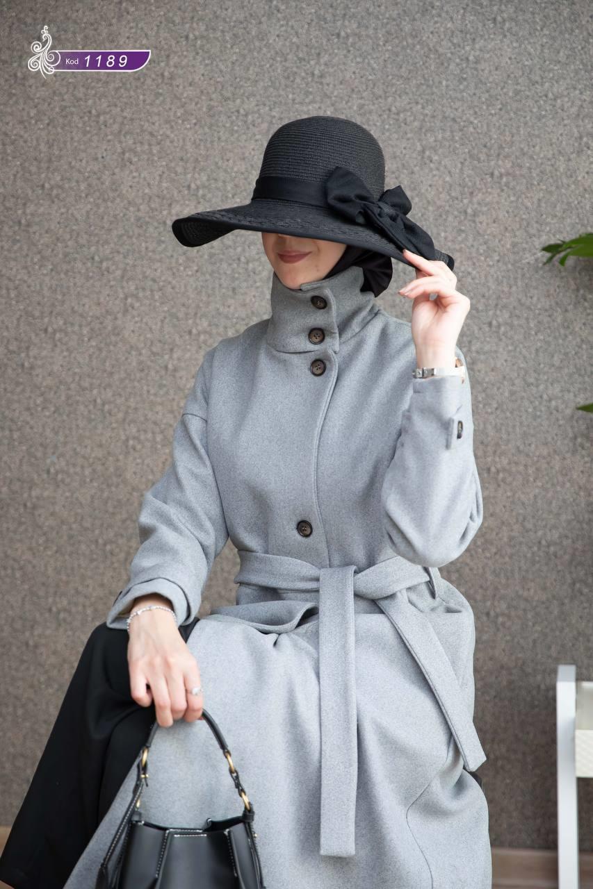 1189 Kaşe Kışlık Kaban - Gri