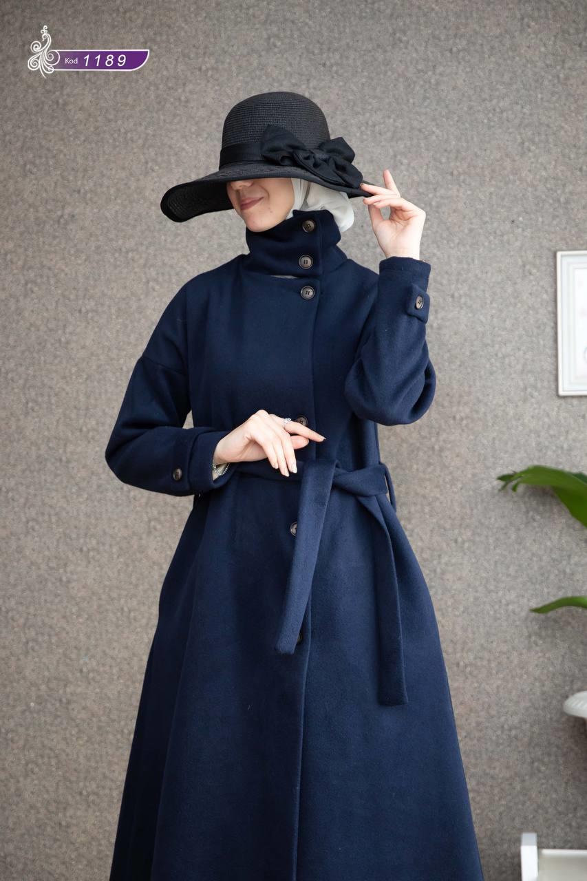 1189 Kaşe Kışlık Kaban - Lacivert