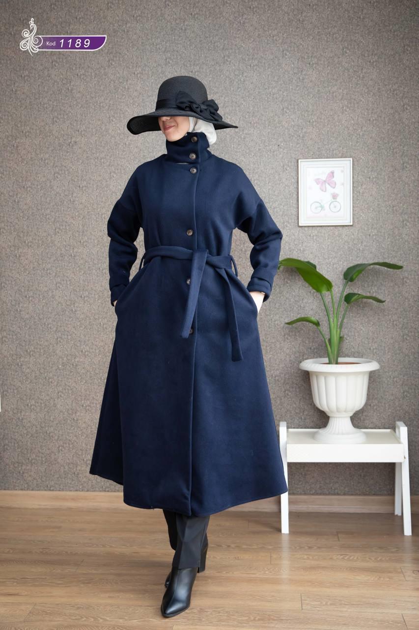 1189 Kaşe Kışlık Kaban - Lacivert