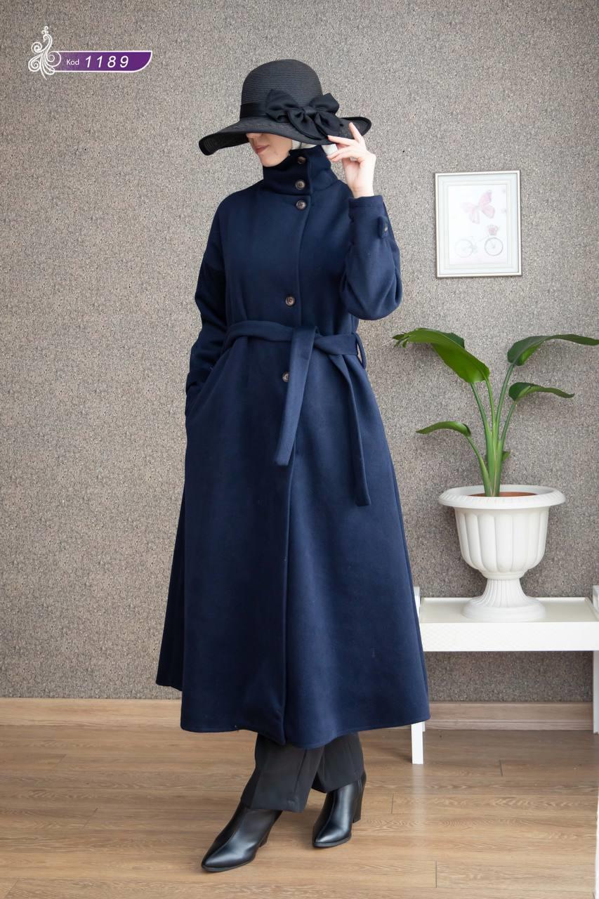 1189 Kaşe Kışlık Kaban - Lacivert