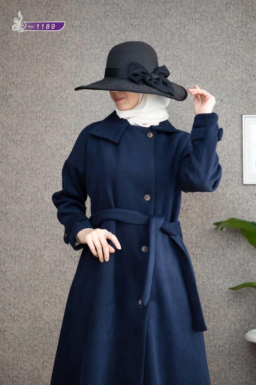 1189 Kaşe Kışlık Kaban - Lacivert