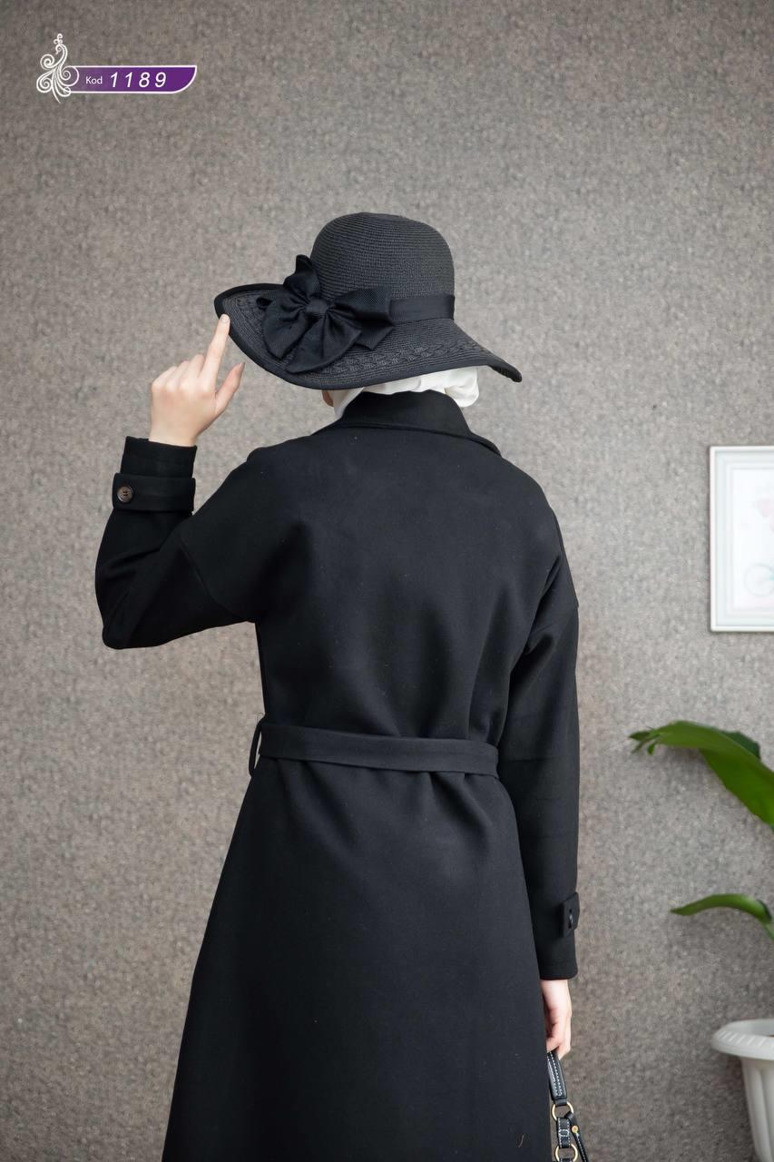 1189 Kaşe Kışlık Kaban -Siyah