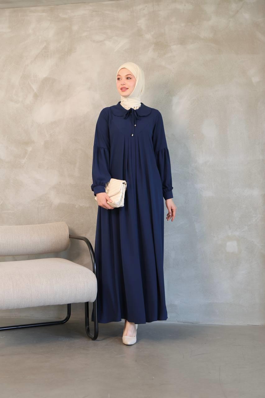 1352 Fermuar Detaylı Ferace - Lacivert