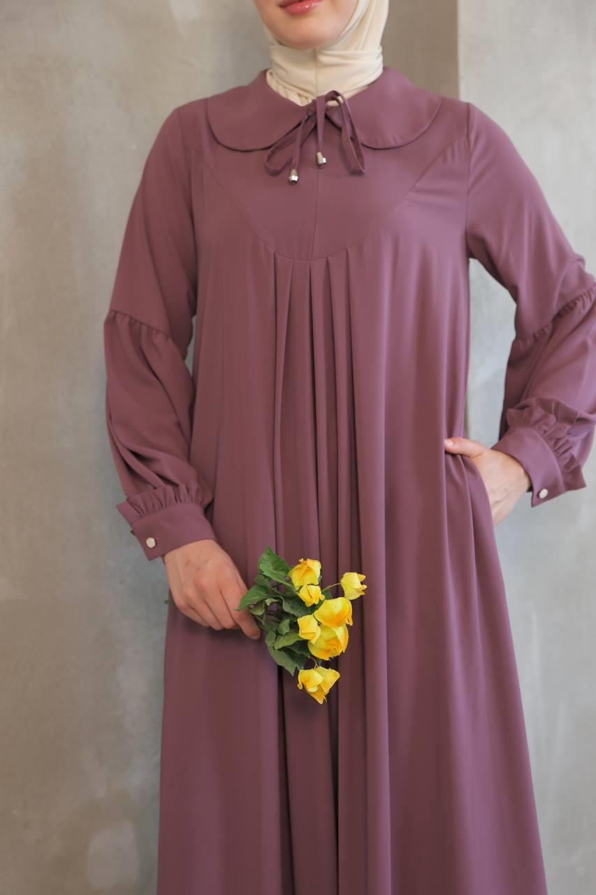 1352 Fermuar Detaylı Ferace - Lila