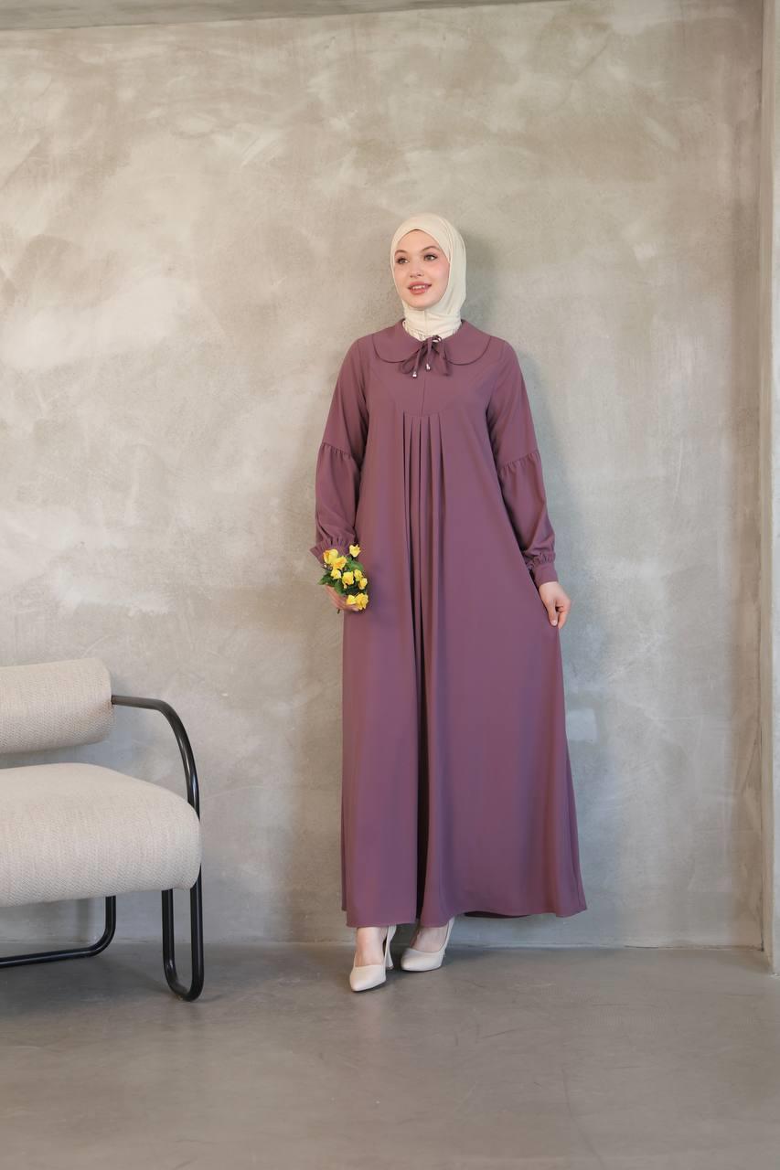 1352 Fermuar Detaylı Ferace - Lila