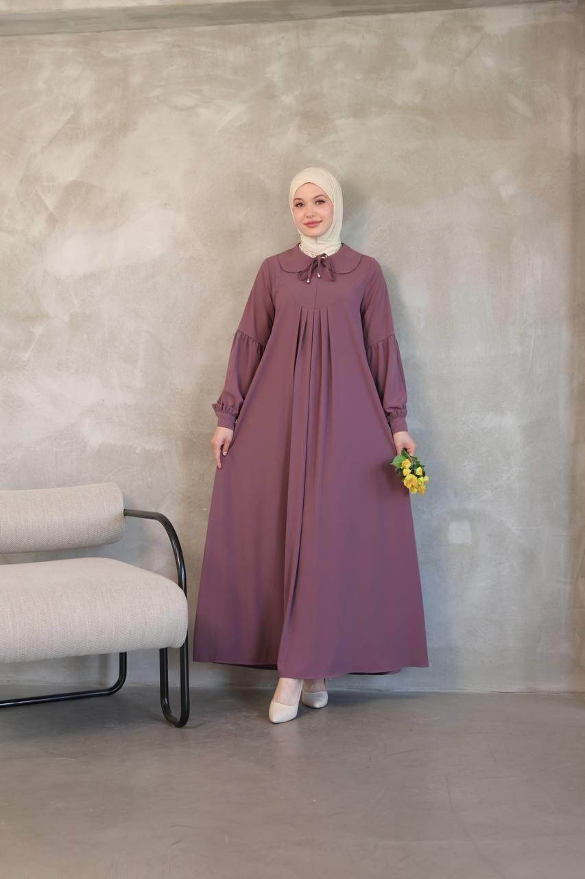 1352 Fermuar Detaylı Ferace - Lila