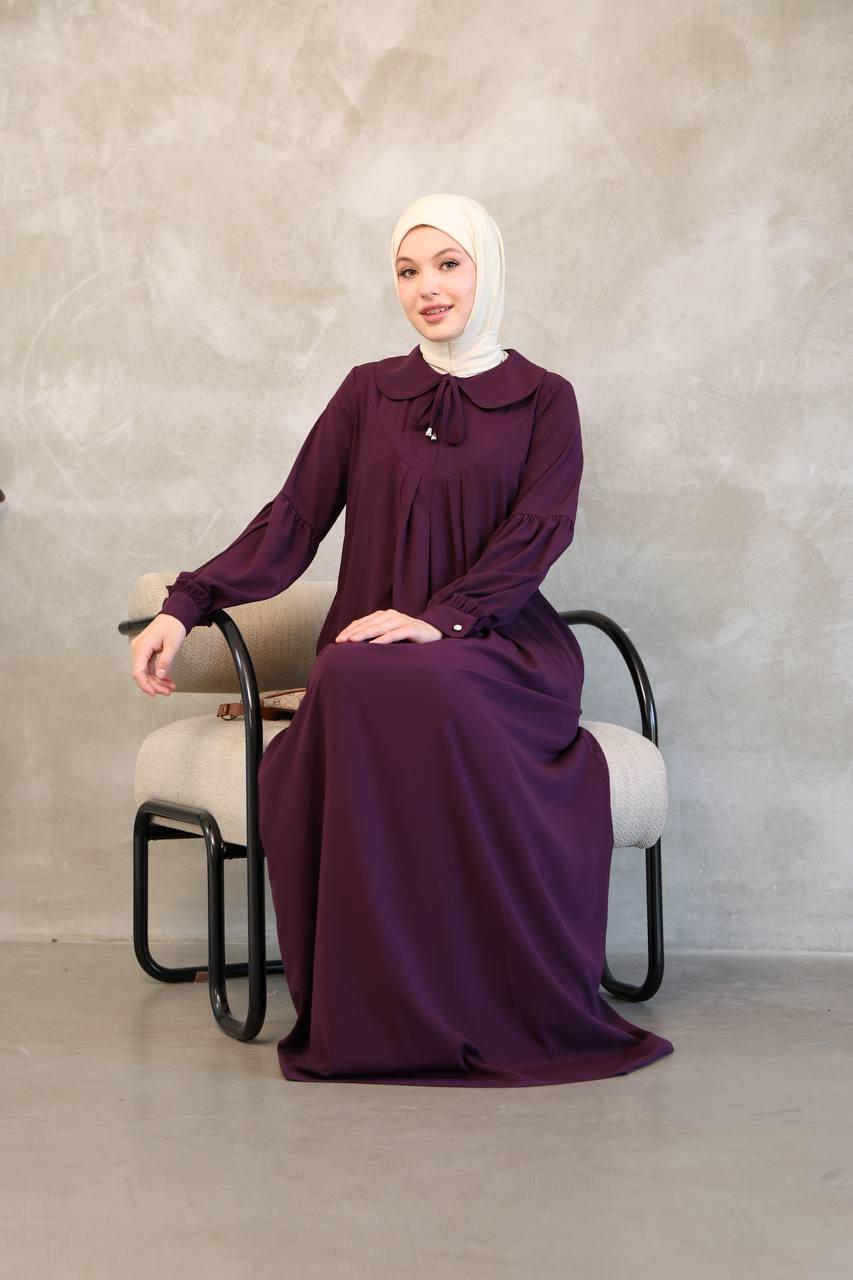 1352 Fermuar Detaylı Ferace - Mürdüm