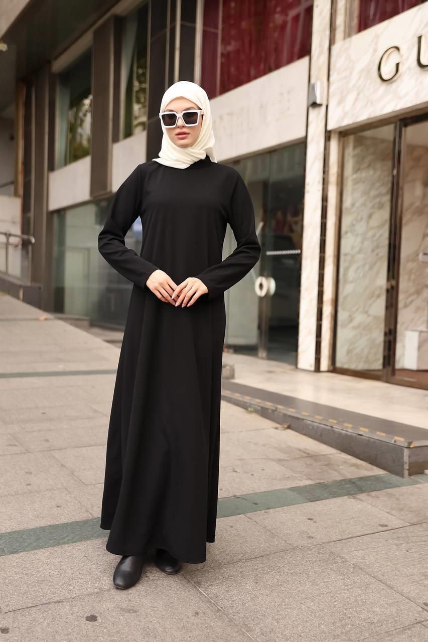 1919 Sade Düz Elbise - Siyah 