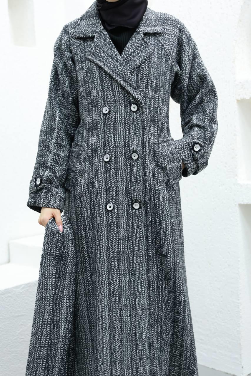 6001 Kaşe Astarlı Kaban - Füme 