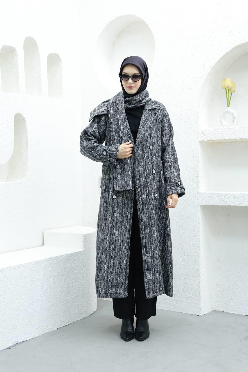 6001 Kaşe Astarlı Kaban - Füme 