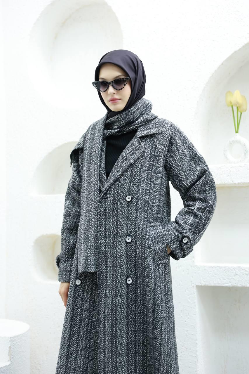 6001 Kaşe Astarlı Kaban - Füme 